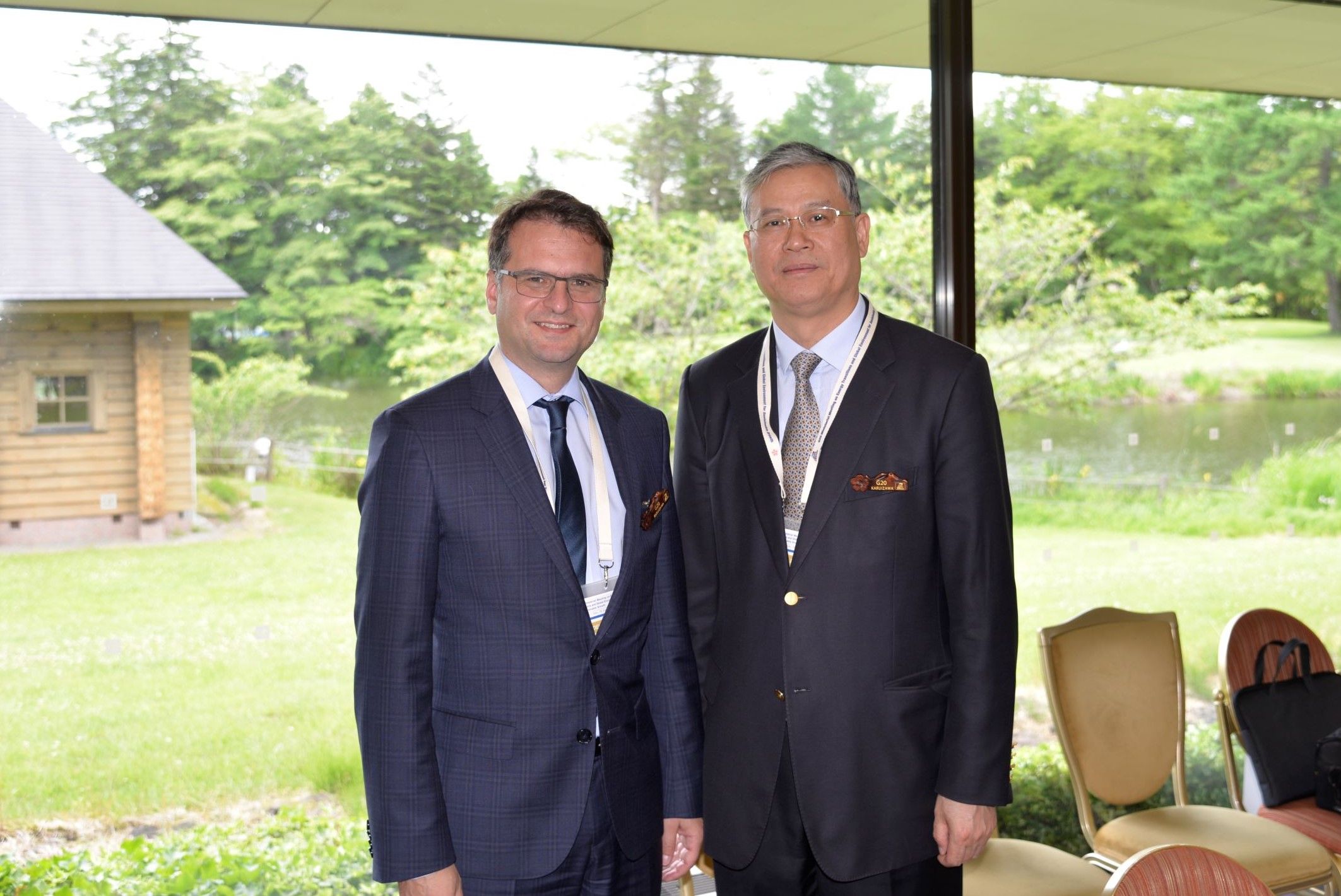 BMWi State Secretary Andreas Feicht and NEA Vice Administrator Li Fanrong at G20 Ministerial Meeting on Energy Transitions and Global Environment for Sustainable Growth in Karuizawa, Japan, ©NEA 